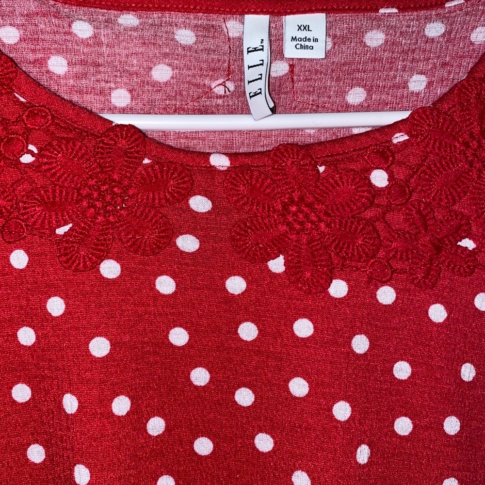 Red Polka Dot Tied Blouse - Picture 2 of 5